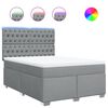 vidaXL Boxspring met matras stof lichtgrijs 140x200 cm