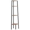 vidaXL Hoekkast met 4 lagen donkerbruin en zwart 45,5x31,5x150 cm
