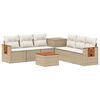 vidaXL Bankstel 8 st Beige en Cr&egrave;me Wit Poly Rattan en Staal