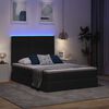 vidaXL Opbergbed met LED met matras Zwart 140 x 190 cm Polyester