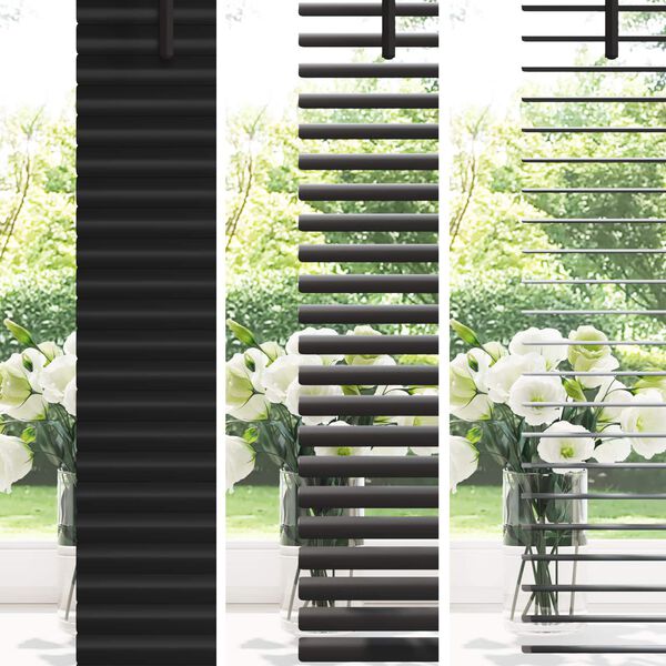vidaXL Venetiaanse Blind Verstelbaar Zwart 213 x 80 cm PVC