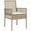 vidaXL Tuin eettafelset 3 pcs Beige poly rattan
