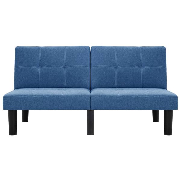 vidaXL Tweezitsbank stof blauw