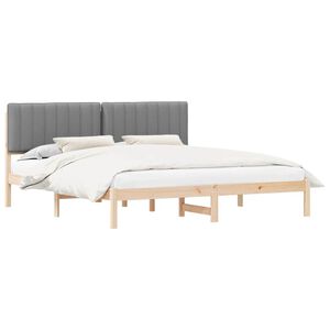 vidaXL Bedframe met Gevoerd Hoofdgedeelte Lichtgrijs 180 x 200 cm
