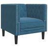 vidaXL 3-delige Loungeset Chesterfield met bolsters fluweel blauw
