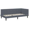 vidaXL Hoekbedframe met hoofdeinde Donkergrijs 90 cm x 190 cm Fluweel