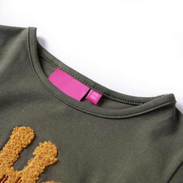 Kindershirt met lange mouwen 92 kakikleurig