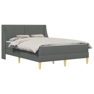 vidaXL Bedframe met matras Donkergrijs 120 x 190 cm Polyester