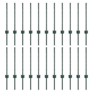 vidaXL Afrasteringspaal 22 pcs Groen 100 cm Staal