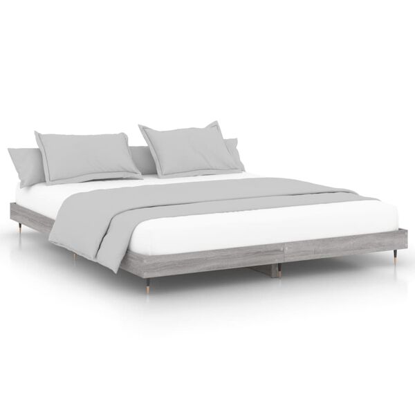 vidaXL Bedframe zonder matras 160x200 cm spaanplaat grijs Sonoma