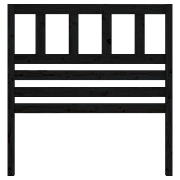 vidaXL Hoofdbord 106x4x100 cm massief grenenhout zwart