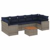 vidaXL 8-delige Loungeset met kussens poly rattan grijs
