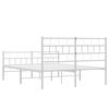 vidaXL Bedframe met hoofd- en voeteneinde metaal wit 150x200 cm