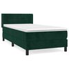 vidaXL Boxspring met matras fluweel donkergroen 90x190 cm