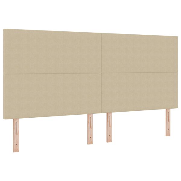 vidaXL LED Hoofdbord met LED-striplichten Grijs groen 200 cm Polyester