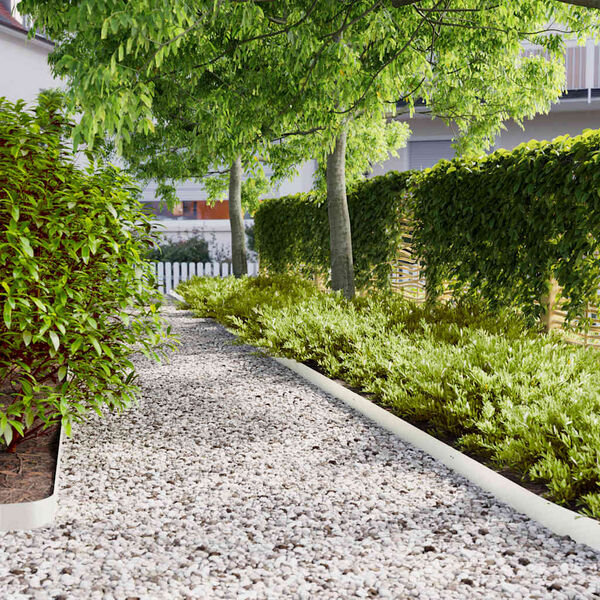 vidaXL Gazonranden 50 st 10x103 cm koudgewalst staal wit