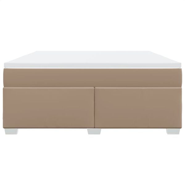 vidaXL Boxspring met matras kunstleer cappuccinokleurig 180x200 cm