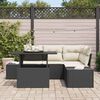 vidaXL Tuin Sofa Set met kussen 5 pcs Zwart en Cr&egrave;me poly rattan