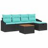 vidaXL Tuinbankenset 6 st Zwart poly rattan