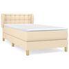 vidaXL Boxspring met matras stof cr&egrave;mekleurig 90x200 cm