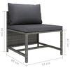 vidaXL 3-delige Loungeset met kussens poly rattan grijs
