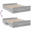 vidaXL Bedframe met lades bewerkt hout grijs sonoma eiken 150x200 cm