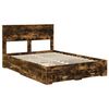 vidaXL Bedframe met hoofdeinde Gerookt eiken 150 x 200 cm Bewerkt hout