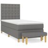 vidaXL Boxspring met matras stof donkergrijs 80x200 cm
