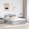 vidaXL Bedframe Grijs Sonoma 140 x 190 cm Massief grenenhout
