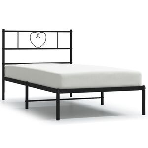 vidaXL Bedframe met hoofdbord metaal zwart 80x200 cm
