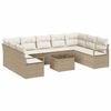 vidaXL Tuinbankenset 10 st Beige en Cr&egrave;me poly rattan