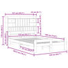 vidaXL Bed met boekenkast zonder matras grenenhout wit 135x190 cm