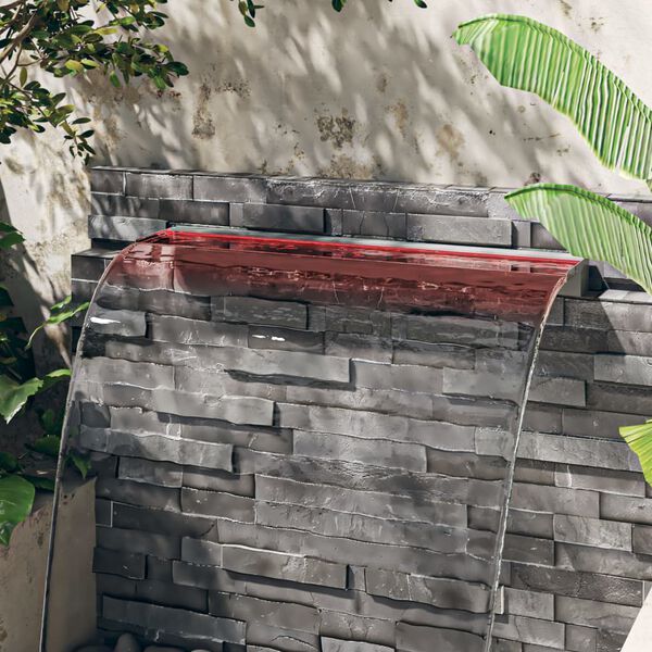 vidaXL Watervaloverlaat met RGB LED's 108 cm roestvrij staal