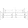 vidaXL Bedframe met hoofd- en voeteneinde metaal wit 193x203 cm