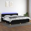 vidaXL Boxspring met matras en LED stof zwart 200x200 cm