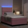 vidaXL LED Box Spring Bed met matras Roze 120 x 200 cm Stof