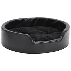 vidaXL Hondenmand 69x59x19 cm pluche en kunstleer zwart