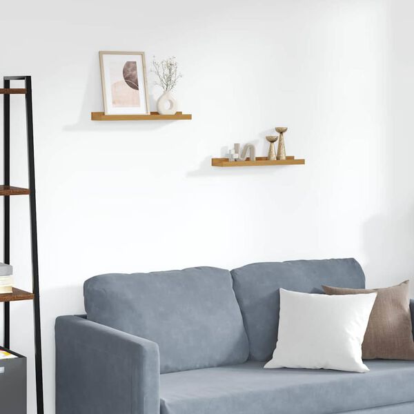 vidaXL Wandplank met plank 2 pcs Beige 40 x 9 x 3 cm Bewerkt hout