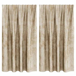 vidaXL Velvet Gordijnen 2 st Cr&egrave;me 140 x 140 cm Fluweel