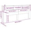 vidaXL Hoofdeinde met LED 220x18,5x103,5 cm bewerkt hout gerookt eiken