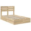vidaXL Opslag bed met lade Sonoma Eiken 135 x 190 cm Bewerkt hout