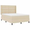 vidaXL Boxspring bed met matras met hoofdeinde Cr&egrave;me 140 x 200 cm Stof