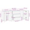 vidaXL Dressoir 3 pcs Walnotenhout 60 x 33,5 x 75 cm