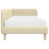 vidaXL Hoekbedframe met matras met hoofdeinde Cr&egrave;me 100 x 200 cm Stof