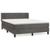vidaXL Boxspring met matras fluweel donkergrijs 140x200 cm