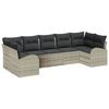 vidaXL Tuin Sofa Set met kussen 7 pcs Lichtgrijs Poly Rattan