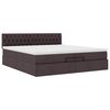 vidaXL Ottoman bed met matras 200x200 cm stof donkerbruin