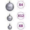 vidaXL 111-delige Kerstballenset polystyreen wit en grijs