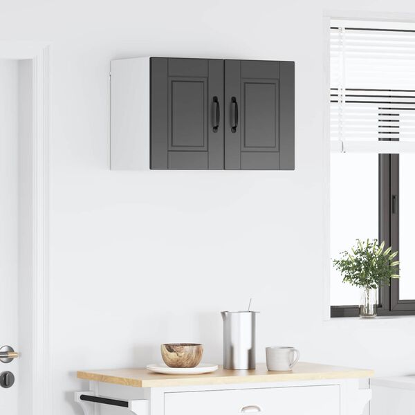 vidaXL Keukenkast met plank 2 pcs Zwart 30 x 31 x 40 cm Bewerkt hout