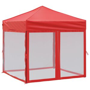 vidaXL Partytent inklapbaar met zijwanden 2x2 m rood